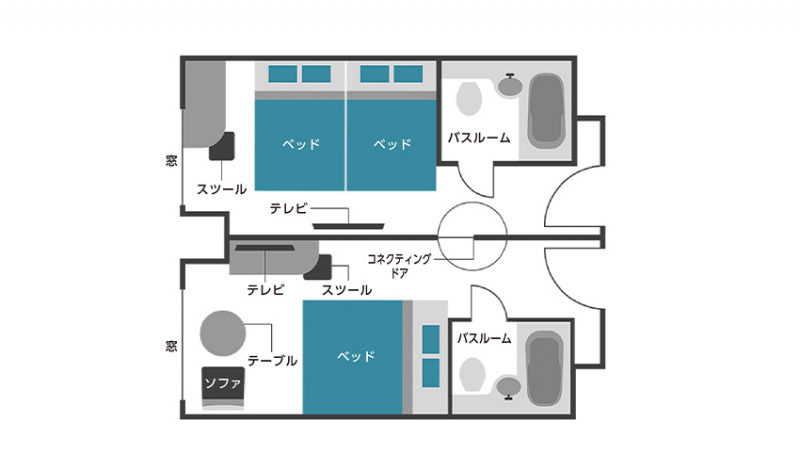 コネクティング（ツイン+コンフォートダブル）