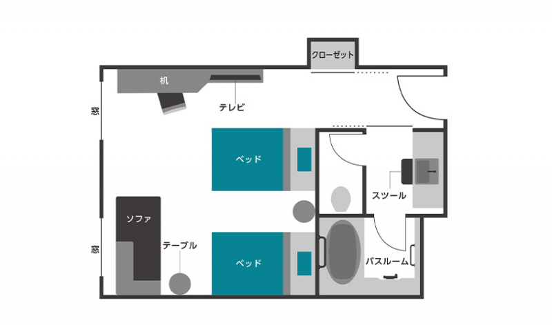 プレミアムツイン+ソファ